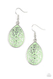 Paparazzi Accessories Flirty Flower Girl Green Earring 