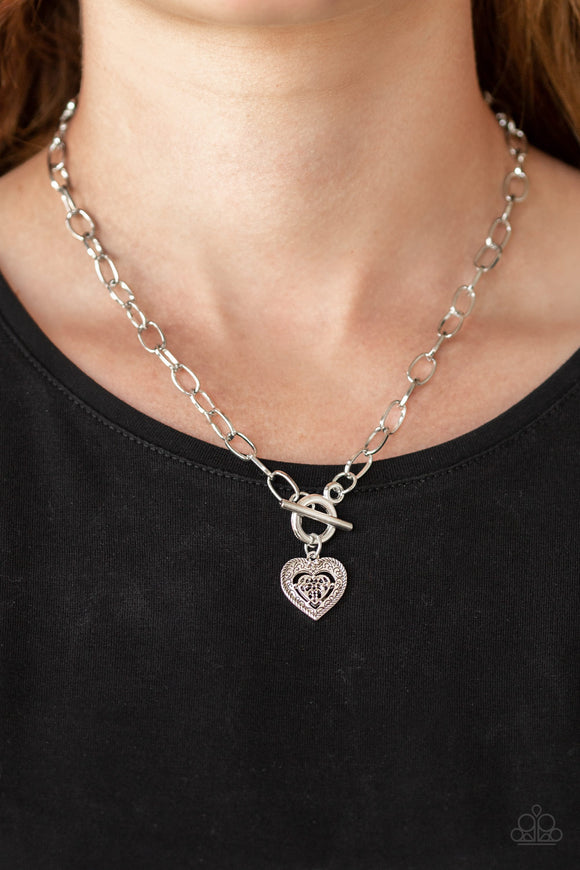 Paparazzi Accessories Say No AMOUR Silver Necklace 