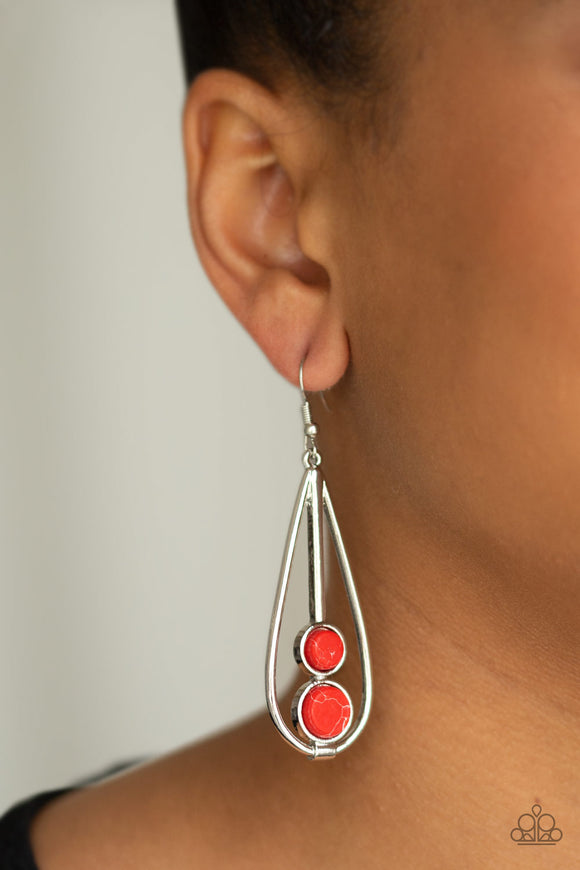Paparazzi Accessories Natural Nova Red Earrings