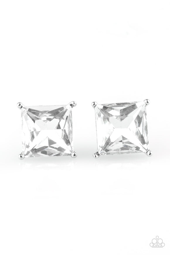 Paparazzi Accessories The Big Bang White Post Earring 
