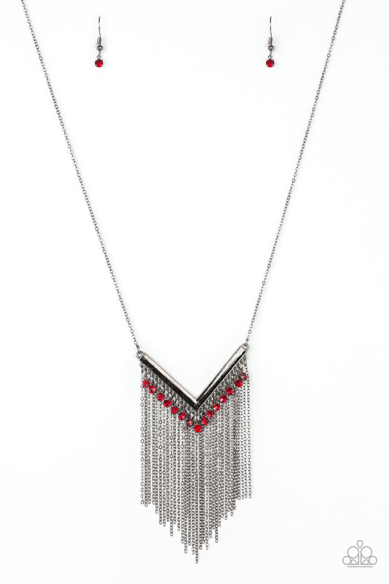 Paparazzi Accessories Fashion Peak Red Necklace – B's Bling