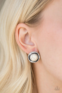 Paparazzi Accessories Out Of This Galaxy White Earring 