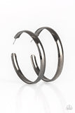 Paparazzi Accessories A Double Feature Black Hoop Earring 