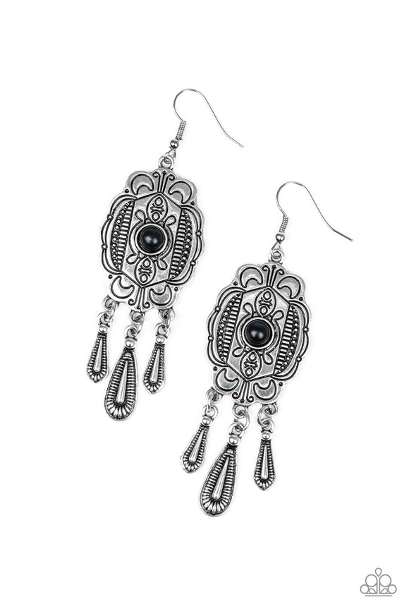 Paparazzi Accessories Natural Native Black Earring 