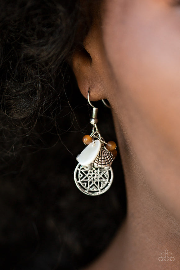 Paparazzi Accessories Oceans Oracle Brown Earring