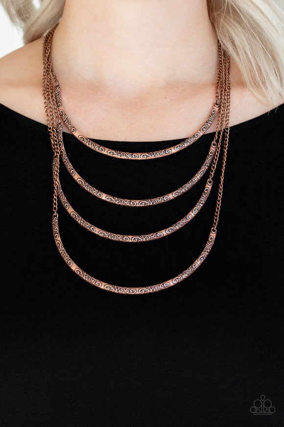 Paparazzi Accessories It Will Be Over Moon Copper Necklace 
