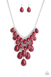 Paparazzi Accessories Shop Til You TEARDROP Red Necklace 