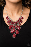 Paparazzi Accessories Shop Til You TEARDROP Red Necklace 