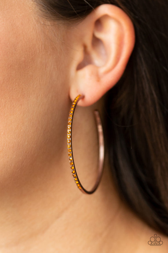 Paparazzi Accessories Trending Twinkle Copper Hoop Earring