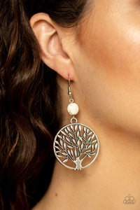 Paparazzi Accessories Bountiful Branches White Earring 
