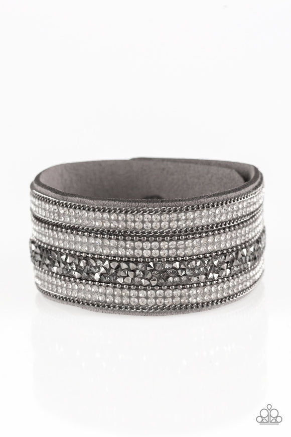 Paparazzi Accessories Really Rock Band Silver Bracelet 