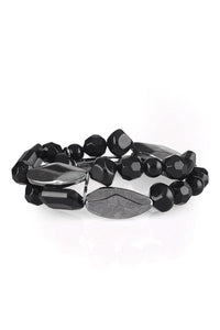 Paparazzi Accessories Rockin Rock Candy Black Bracelet 