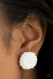 Paparazzi Accessories Dandelion Demure White Earrings