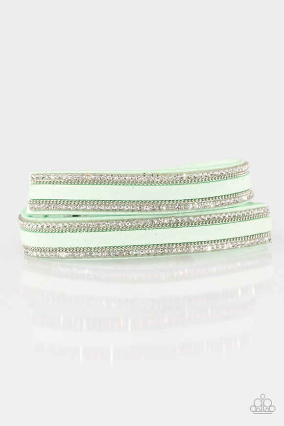 Paparazzi Accessories Going For Glam Green Snap Bracelet