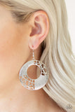 Paparazzi Accessories Shattered Shimmer Silver Earring 