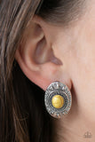 Paparazzi Accessories Stone Tiki Yellow Post Earring 