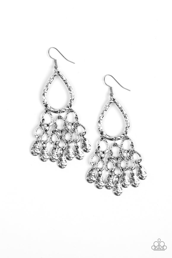 Paparazzi Accessories Teardrop Trinket Silver Earring