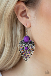 Paparazzi Accessories Tribal Territory Purple Earring 