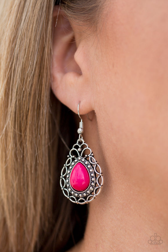 Paparazzi Accessories Flirty Finess Pink Earring 