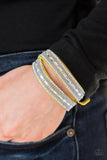 Paparazzi Accessories Shimmer and Sass Yellow Snap Bracelet 