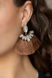 Paparazzi Accessories Formal Flair Brown Post Earring