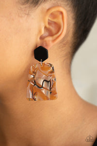Paparazzi Accessories Majestic Mariner Brown Post Earring 