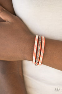 Paparazzi Accessoires Mega Glam Orange Bracelet 