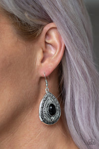Paparazzi Accessories Tropical Topography Black Earring 