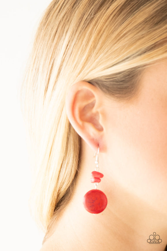 Paparazzi Accessoires Fabulously Flinstone Red Earrings