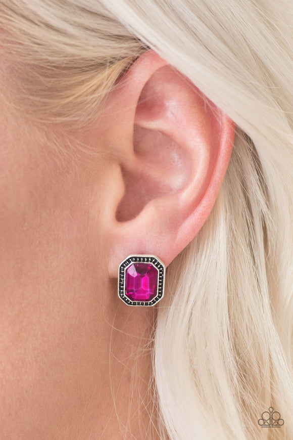 Paparazzi Accessories Grand Slam Pink Post Earring