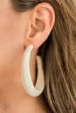 Paparazzi Accessories Twine and Dine White Hoop Earring 