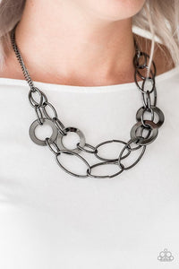 Paparazzi Accessories Metallic Maverick Black Necklace