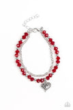 Paparazzi Accessories Rare Romance Red Bracelet 