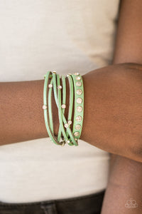 Paparazzi Accessories CATWALK It Off Green Snap Bracelet 