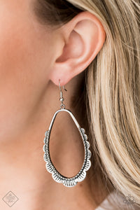 Paparazzi Accessories RUFFLE Around The Edges Silver Earring 