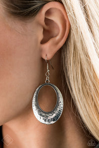 Paparazzi Accessories Tempest Texture Silver Earrings 