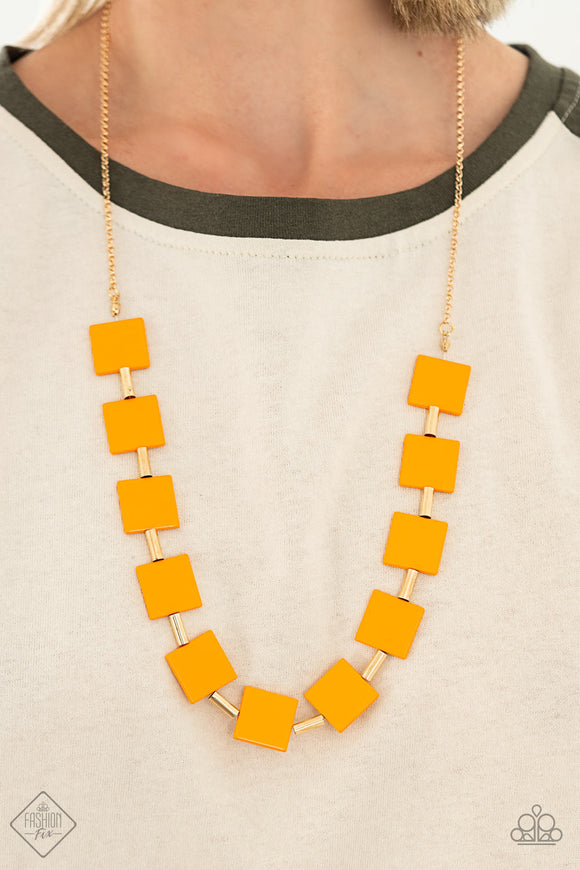 Paparazzi Accessories Hello Material Girl Orange Necklace 