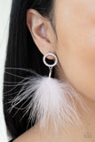 Paparazzi Accessories Boa Down White Post Earring 