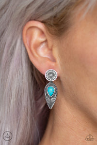 Paparazzi Accessories Fly Into The Sun Blue Post Earring 
