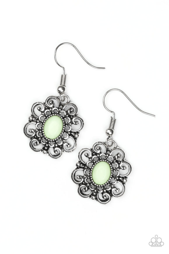 Paparazzi Accessories First and Foremost Flowers  Green Earring 