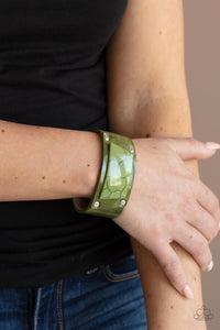 Paparazzi Accessories Geo Glamper - Green Bracelet 