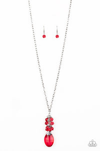 Paparazzi Accessories Crystal Cascade Red Necklace 