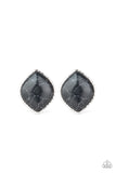 Paparazzi Accessories Marble Marvel Black Post Earring 
