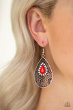 Paparazzi Accessories Modern Monte Carlo Red Earring 