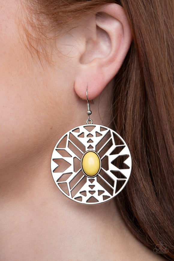 Paparazzi Accessories Southwest Walkabout Yellow Earring 