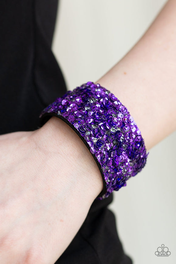 Paparazzi Accessories Starry Sequins Purple Bracelet 