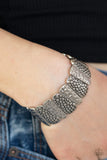 Paparazzi Accessories Texture Takedown Silver Bracelet 