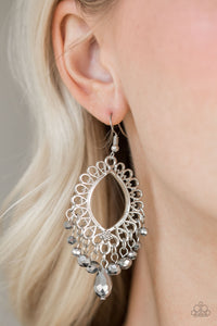 Paparazzi Accessories Just Say NOIR Silver Earring