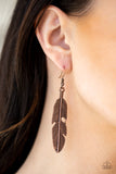 Paparazzi Accessories Feathers Quill Fly Copper Earring