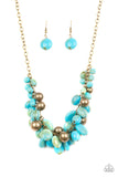 Paparazzi Accessories Full Out Fringe Blue Necklace 